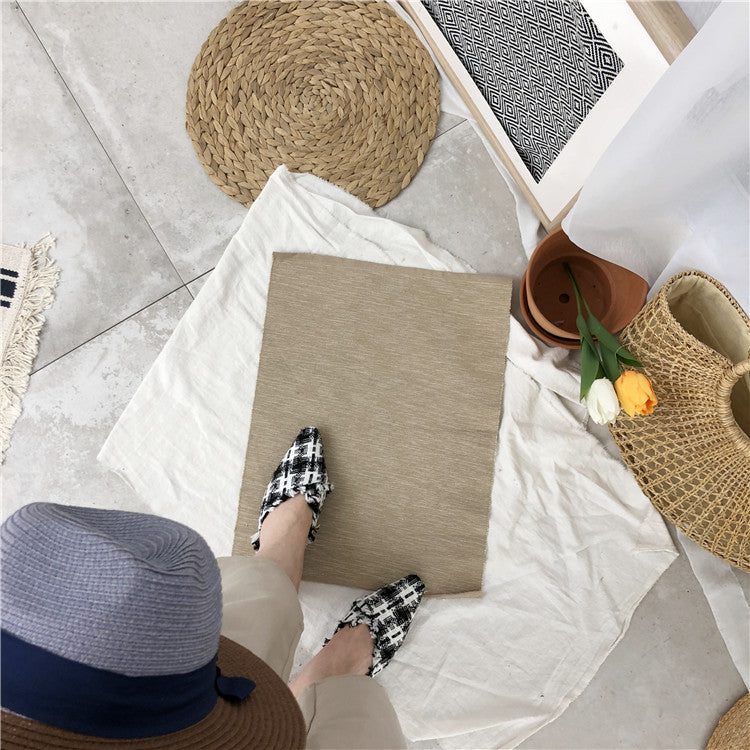 Dual Wooden Heels Tweed Slip Ons (PREORDER)