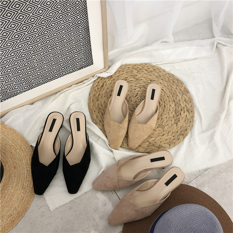 Dual Wooden Heels Suede Slip Ons (PREORDER)