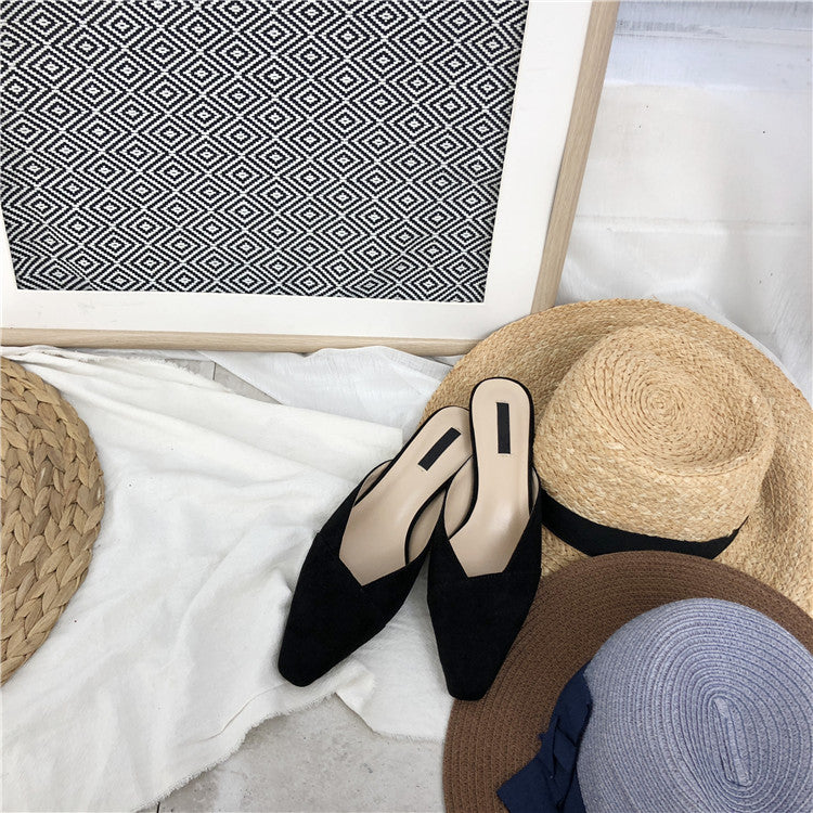 Dual Wooden Heels Suede Slip Ons (PREORDER)