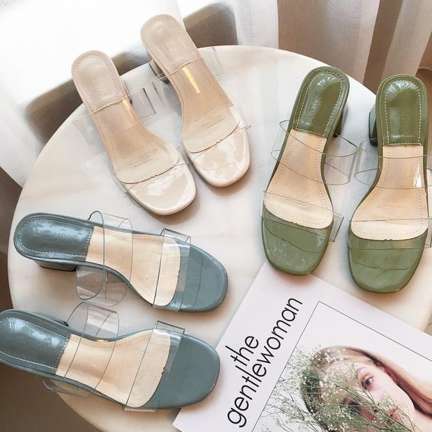 The PVC Block Heeled Sandals (PREORDER)