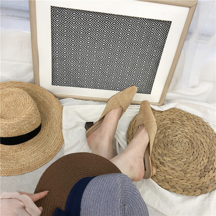 Dual Wooden Heels Suede Slip Ons (PREORDER)