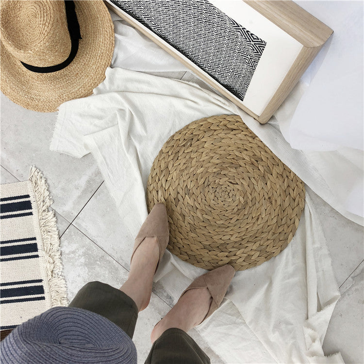 Dual Wooden Heels Suede Slip Ons (PREORDER)