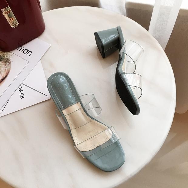 The PVC Block Heeled Sandals (PREORDER)