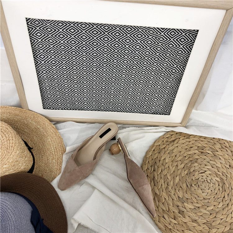 Dual Wooden Heels Suede Slip Ons (PREORDER)